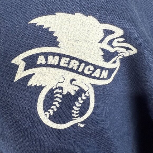 Vintage 90s Cleveland Indians Salem Sportswear Navy Graphic T-Shirt Large - Picture 8 of 8